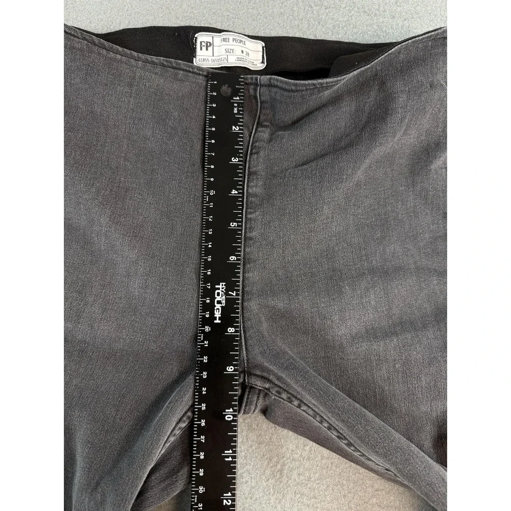 Free People Jeans Womens 28 Gray Dark Wash Mid Rise Flare Slim Stretch Denim